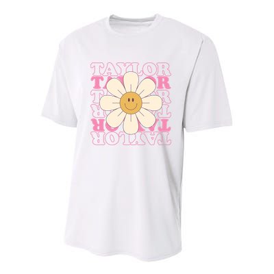 Taylor Groovy Sunflower Retro Youth Performance Sprint T-Shirt