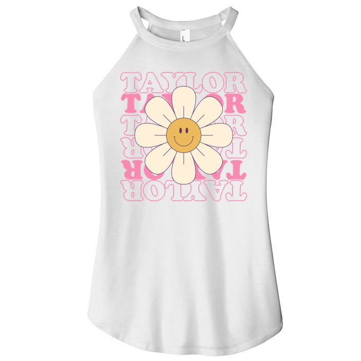 Taylor Groovy Sunflower Retro Women's Perfect Tri Rocker Tank