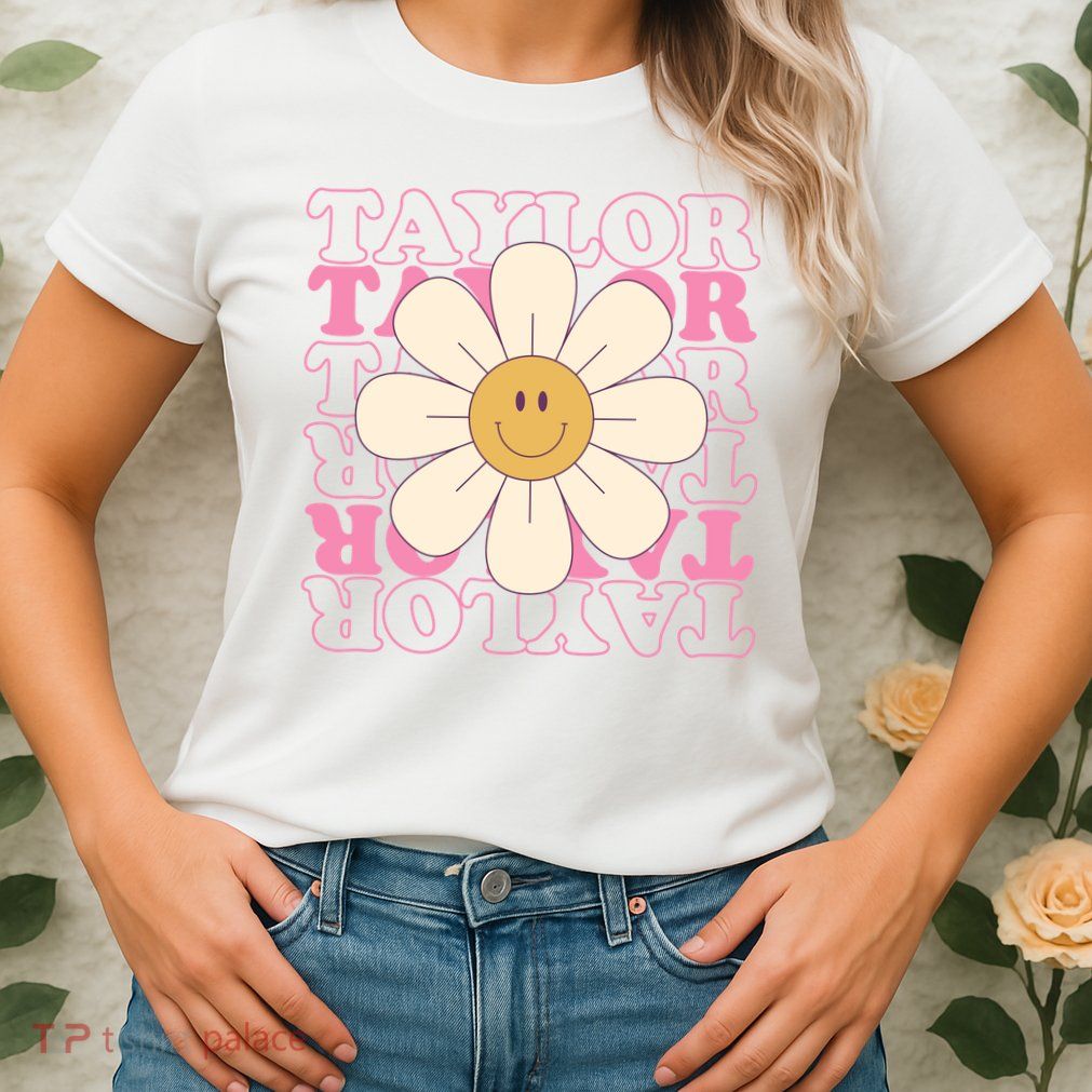 Taylor Groovy Sunflower Retro Womens T-Shirt