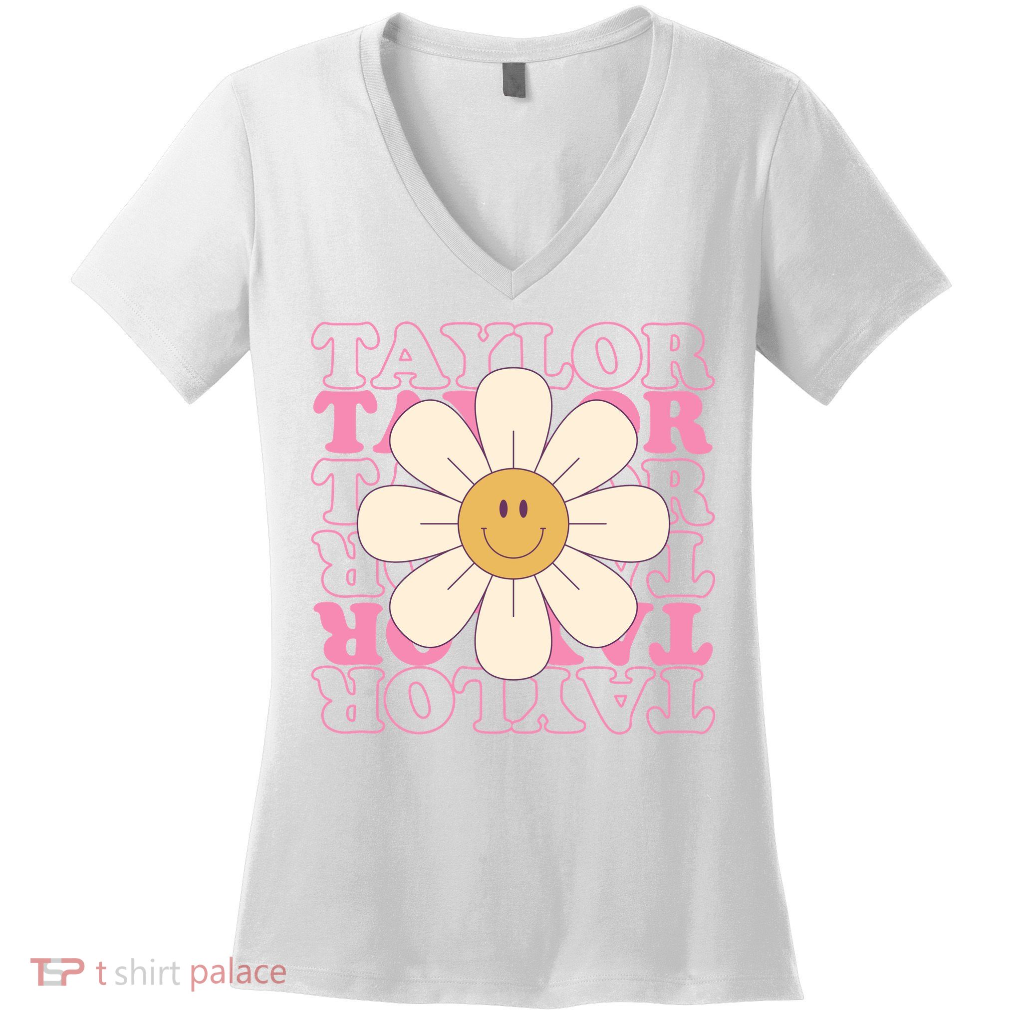 Taylor Groovy Sunflower Retro Women's V-Neck T-Shirt