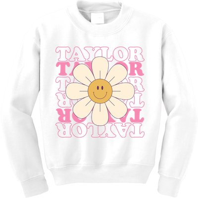 Taylor Groovy Sunflower Retro Kids Sweatshirt