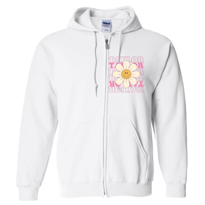 Taylor Groovy Sunflower Retro Full Zip Hoodie