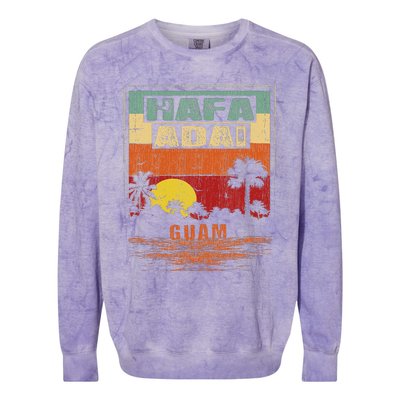 Tropical Guam Seal Hafa Adai Guam Colorblast Crewneck Sweatshirt