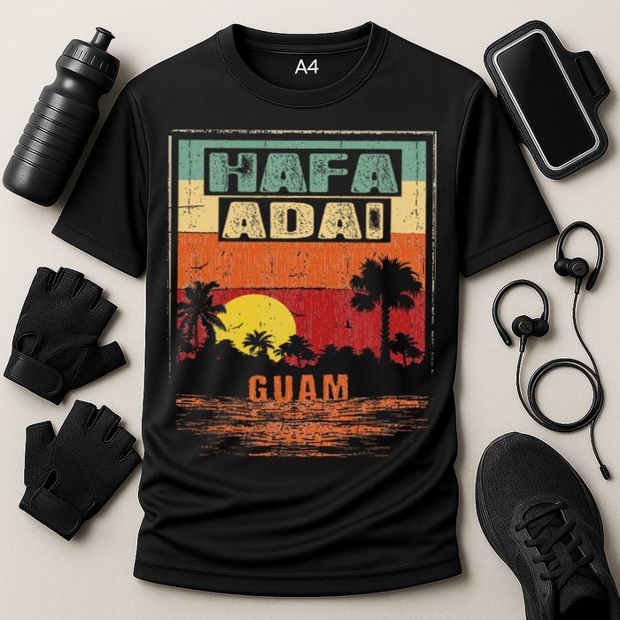Tropical Guam Seal Hafa Adai Guam Cooling Performance Crew T-Shirt