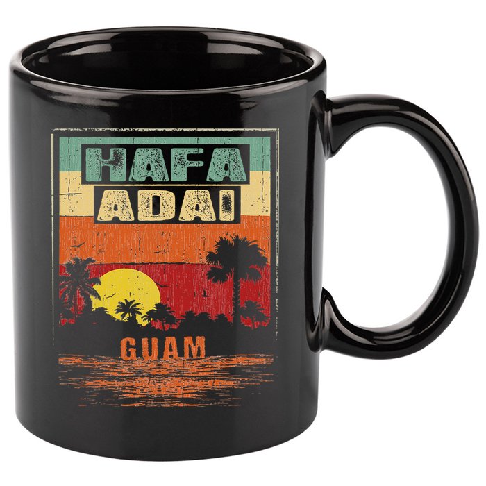 Tropical Guam Seal Hafa Adai Guam 11oz C Handle Ceramic Mug