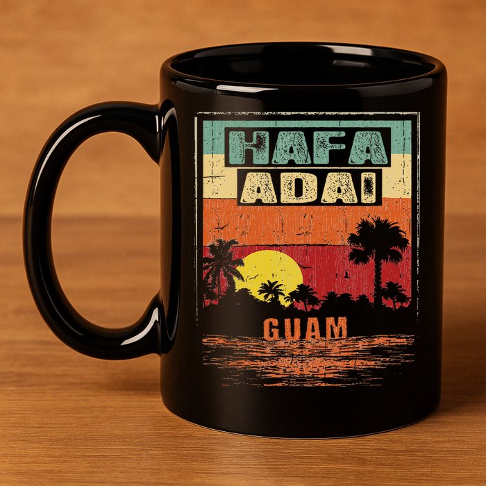 Tropical Guam Seal Hafa Adai Guam 11oz C Handle Ceramic Mug