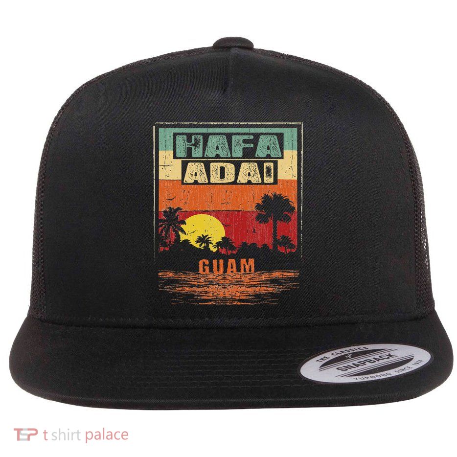 Tropical Guam Seal Hafa Adai Guam Flatbill Hat