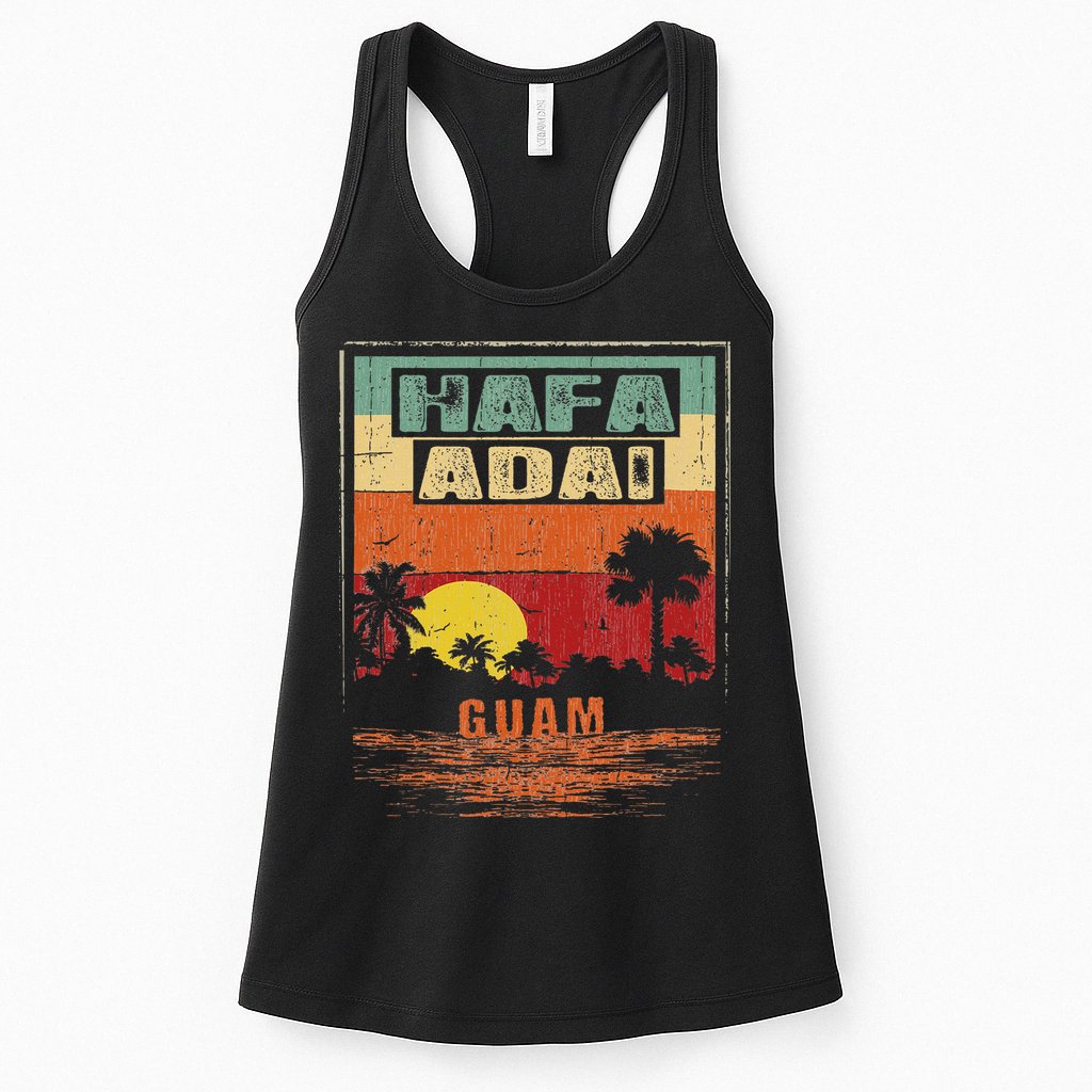 Tropical Guam Seal Hafa Adai Guam Womens Tank Top