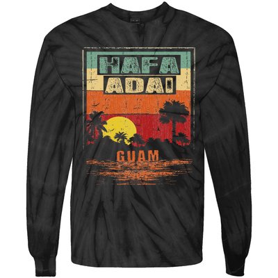 Tropical Guam Seal Hafa Adai Guam Tie-Dye Long Sleeve Shirt