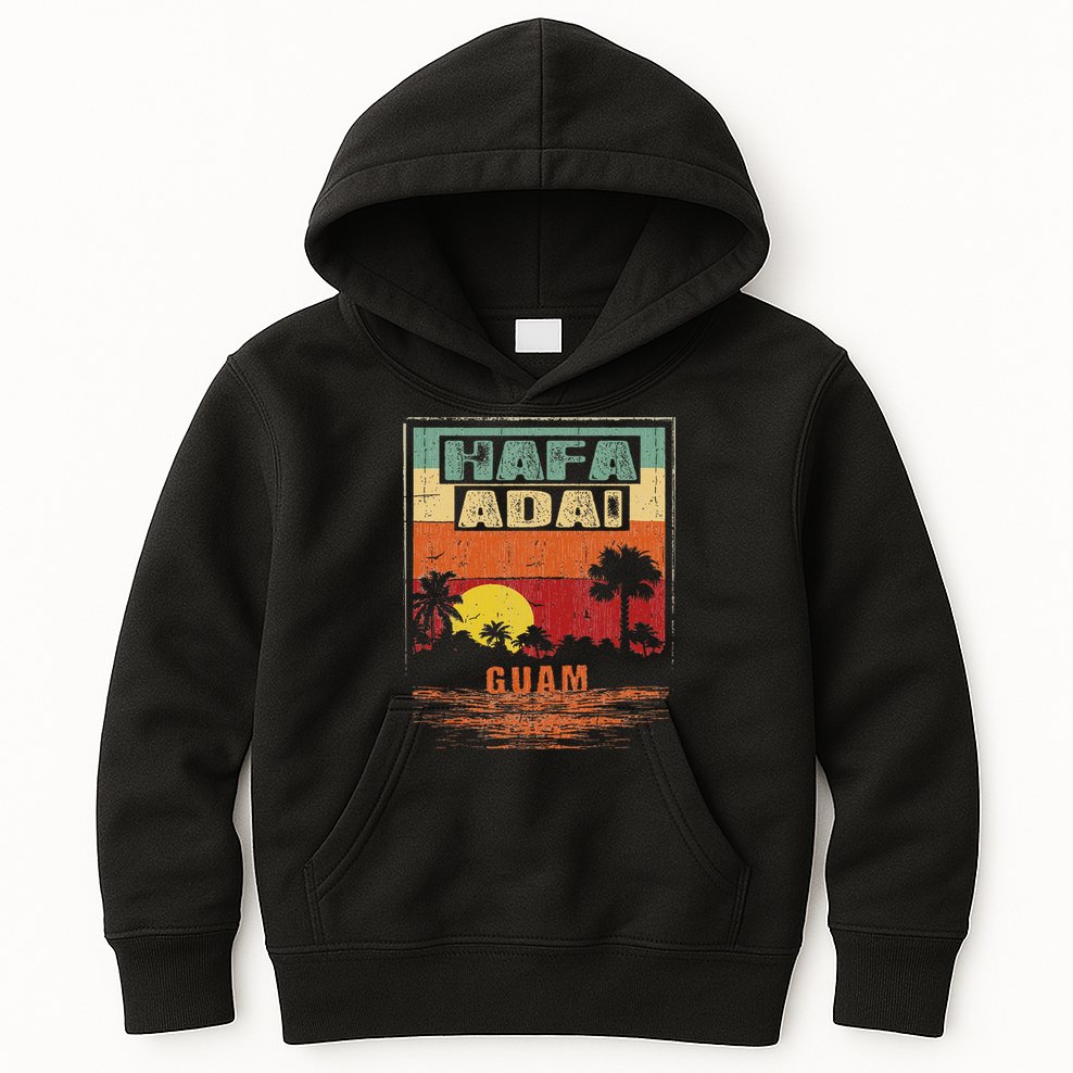 Tropical Guam Seal Hafa Adai Guam Kids Hoodie