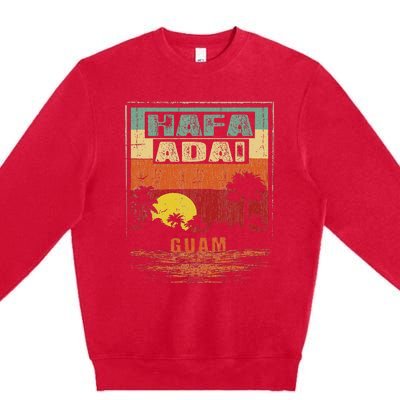 Tropical Guam Seal Hafa Adai Guam Premium Crewneck Sweatshirt