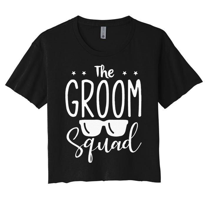 The Groom Squad Wedding Grooms Women's Crop Top Tee