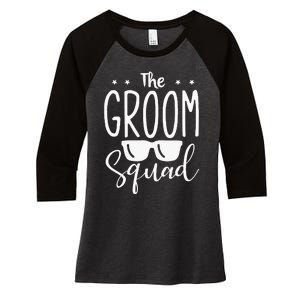 The Groom Squad Wedding Grooms Women's Tri-Blend 3/4-Sleeve Raglan Shirt