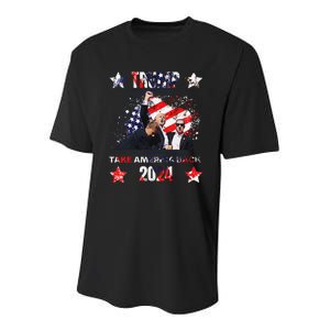 Trump Getting Shot 2024 Youth Performance Sprint T-Shirt