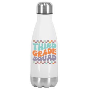 Third Grade Squad Retro Groovy Happy First Day Of School Gift Stainless Steel Insulated Water Bottle