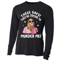 These Gays! They're Trying to Murder Me! Funny Quote Cooling Performance Long Sleeve Crew