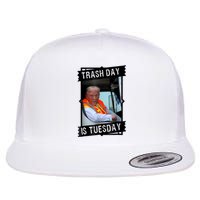 Trump Garbage Truck Trash Day Is Tuesday Flat Bill Trucker Hat