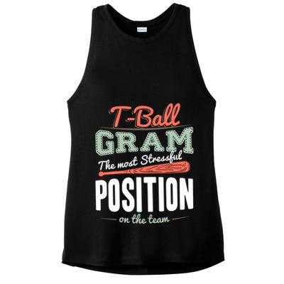 T-ball Gram The Most Stressful Position On The Team Grandma Ladies PosiCharge Tri-Blend Wicking Tank
