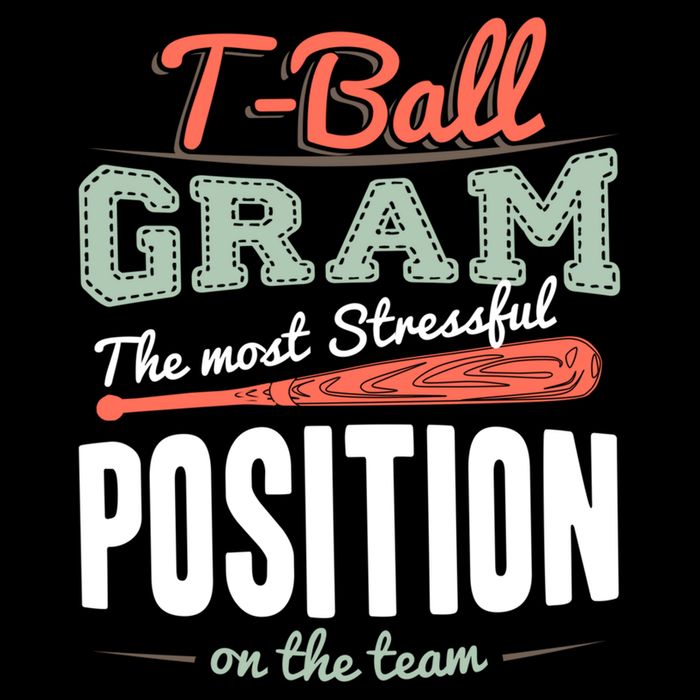 T-ball Gram The Most Stressful Position On The Team Grandma Cropped Pullover Crew