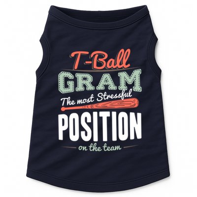 T-ball Gram The Most Stressful Position On The Team Grandma Doggie Tank