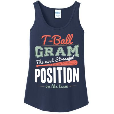 T-ball Gram The Most Stressful Position On The Team Grandma Ladies Essential Tank