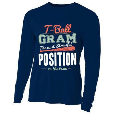 T-ball Gram The Most Stressful Position On The Team Grandma Cooling Performance Long Sleeve Crew