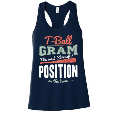 T-ball Gram The Most Stressful Position On The Team Grandma Women's Racerback Tank