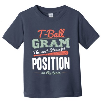 T-ball Gram The Most Stressful Position On The Team Grandma Toddler T-Shirt