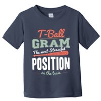 T-ball Gram The Most Stressful Position On The Team Grandma Toddler T-Shirt