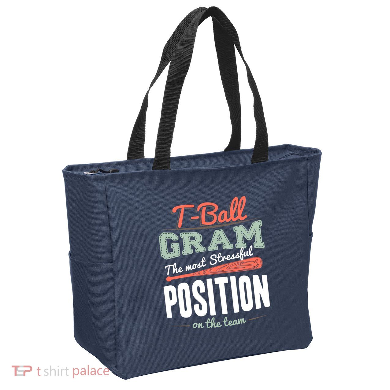 T-ball Gram The Most Stressful Position On The Team Grandma Zip Tote Bag