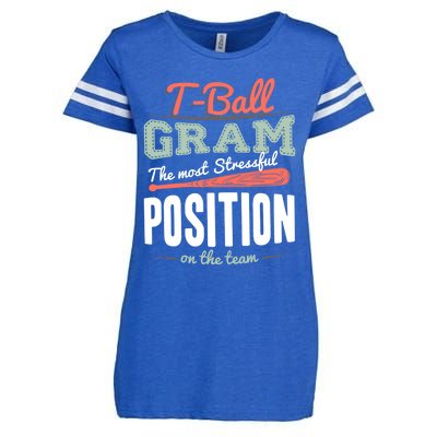 T-ball Gram The Most Stressful Position On The Team Grandma Enza Ladies Jersey Football T-Shirt