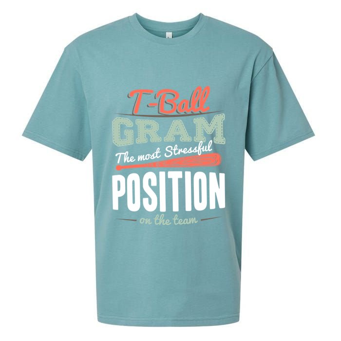 T-ball Gram The Most Stressful Position On The Team Grandma Sueded Cloud Jersey T-Shirt