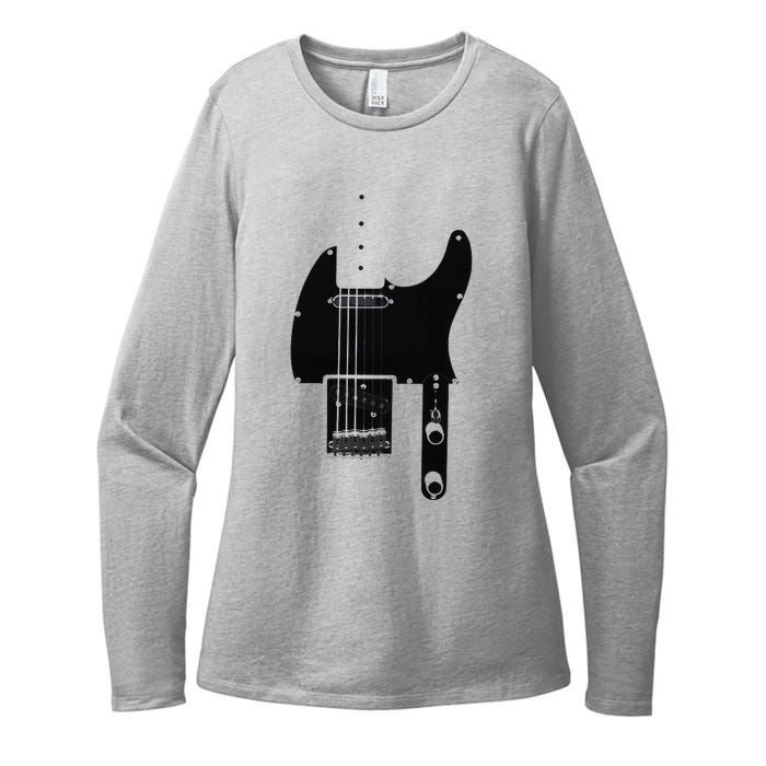 Telecaster Guitar Womens CVC Long Sleeve Shirt