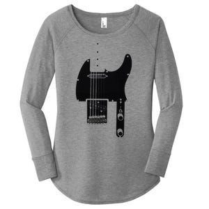 Telecaster Guitar Women's Perfect Tri Tunic Long Sleeve Shirt