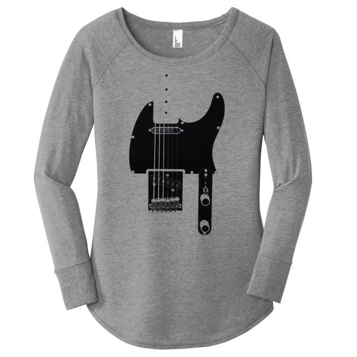 Telecaster Guitar Women's Perfect Tri Tunic Long Sleeve Shirt