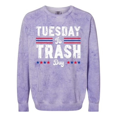 Trump Garbage Truck Trash Day Is Tuesday Garbage Man Colorblast Crewneck Sweatshirt