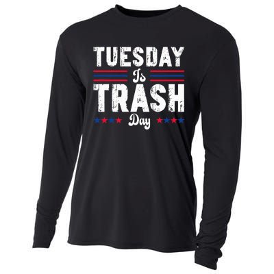 Trump Garbage Truck Trash Day Is Tuesday Garbage Man Cooling Performance Long Sleeve Crew