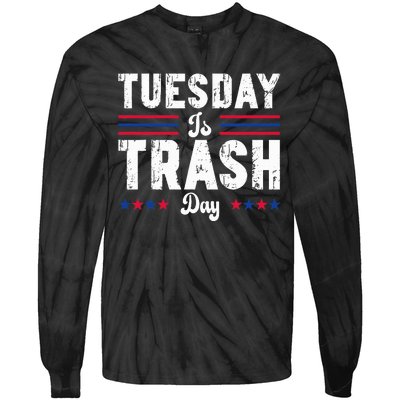 Trump Garbage Truck Trash Day Is Tuesday Garbage Man Tie-Dye Long Sleeve Shirt