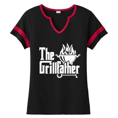 The Grillfather Tee Bbq Lover Summer Gift Ladies Halftime Notch Neck Tee