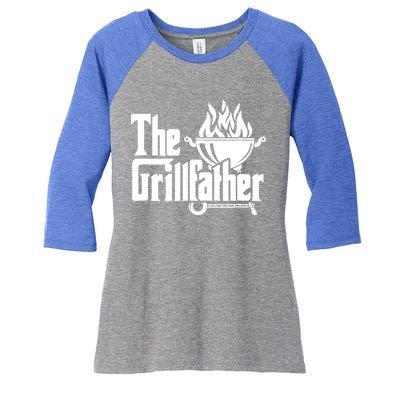 The Grillfather Tee Bbq Lover Summer Gift Women's Tri-Blend 3/4-Sleeve Raglan Shirt