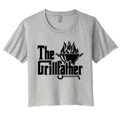 The Grillfather Tee Bbq Lover Summer Gift Women's Crop Top Tee