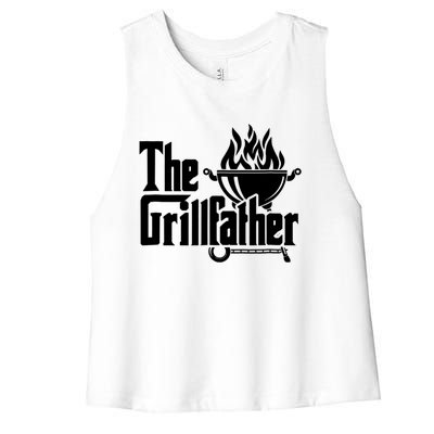 The Grillfather Tee Bbq Lover Summer Gift Women's Racerback Cropped Tank