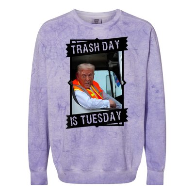 Trump Garbage Truck Trash Day Is Tuesday Colorblast Crewneck Sweatshirt