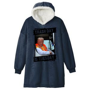 Trump Garbage Truck Trash Day Is Tuesday Hooded Wearable Blanket