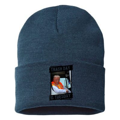 Trump Garbage Truck Trash Day Is Tuesday Sustainable Knit Beanie