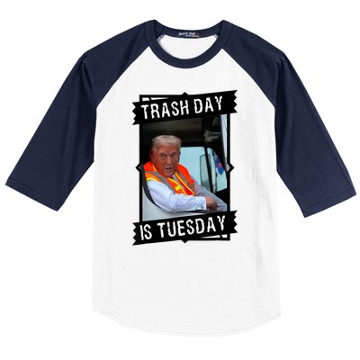 Trump Garbage Truck Trash Day Is Tuesday Baseball Sleeve Shirt