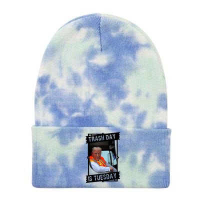 Trump Garbage Truck Trash Day Is Tuesday Tie Dye 12in Knit Beanie