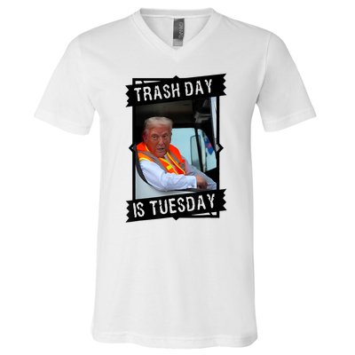 Trump Garbage Truck Trash Day Is Tuesday V-Neck T-Shirt