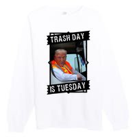 Trump Garbage Truck Trash Day Is Tuesday Premium Crewneck Sweatshirt