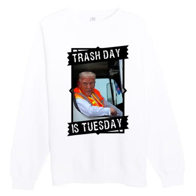 Trump Garbage Truck Trash Day Is Tuesday Premium Crewneck Sweatshirt